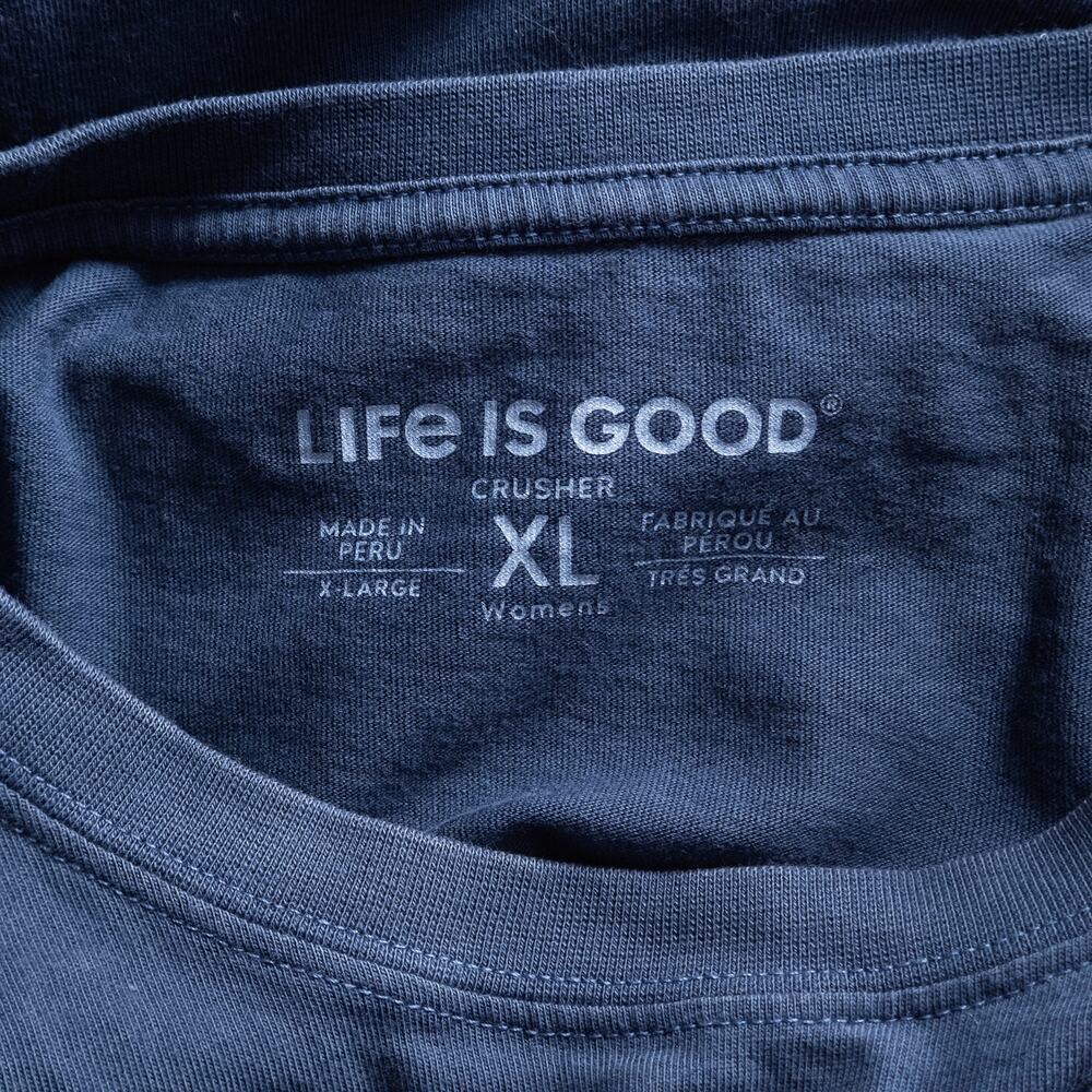 Life Is Good Mandala Graphic T Shirt Blue Size XL Casual Boho Comfort - Picture 3 of 3